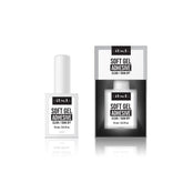 ibd Soft Gel Adhesive in clear, soak-off formula, 15mL bottle with retail packaging for soft gel nail extensions.